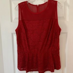 Peplum Sleeveless Top Size Large
